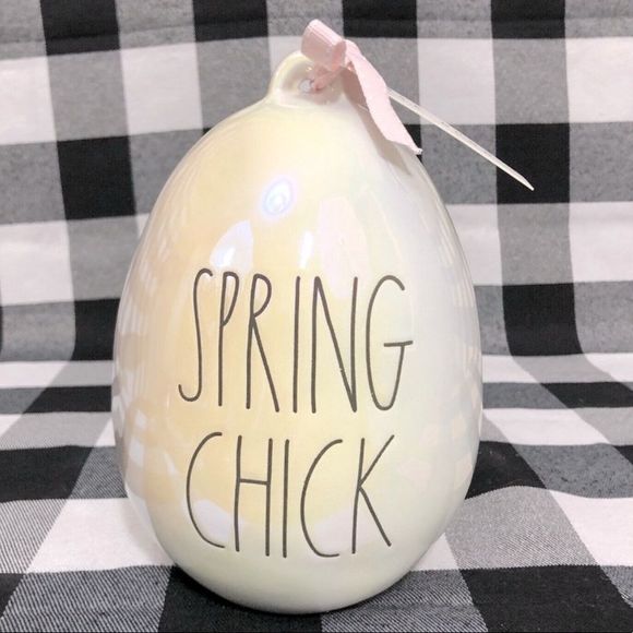 NEW Rae Dunn Spring Chick Iridescent Ceramic Egg - Picture 1 of 5